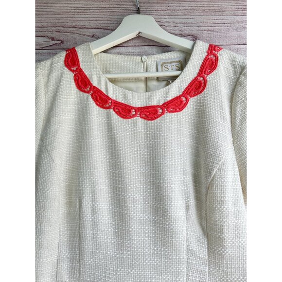 Sail to Sable Cream Basket Weave Fit & Flare Dress Size 12 - Picture 3 of 10